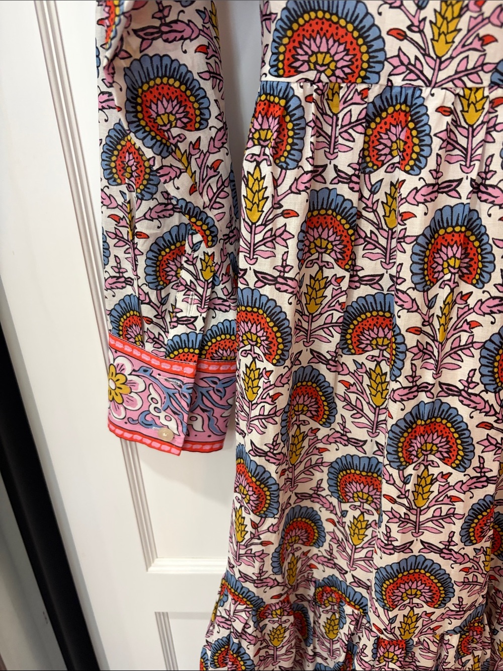 Boden Woman’s  Printed Long Sleeve Dress, NWT 100% Cotton - Picture 4 of 4